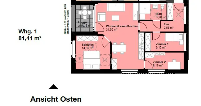 2 Zimmer Wohnung mit 50 m² in Greven – Bild 7