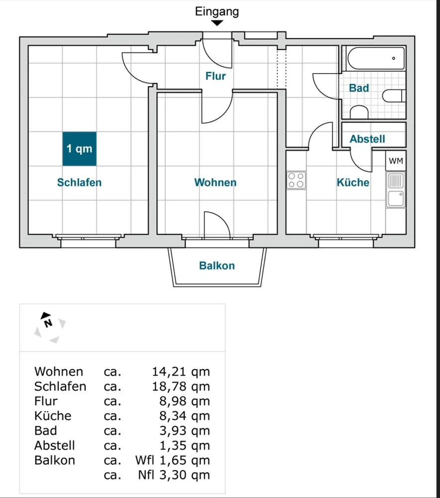 2 Zimmer Wohnung mit 56 m² in Dresden – Bild 2