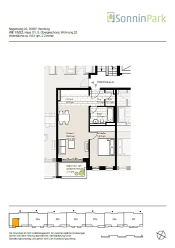 2 Zimmer Wohnung mit 59 m² in Hamburg – Bild 4