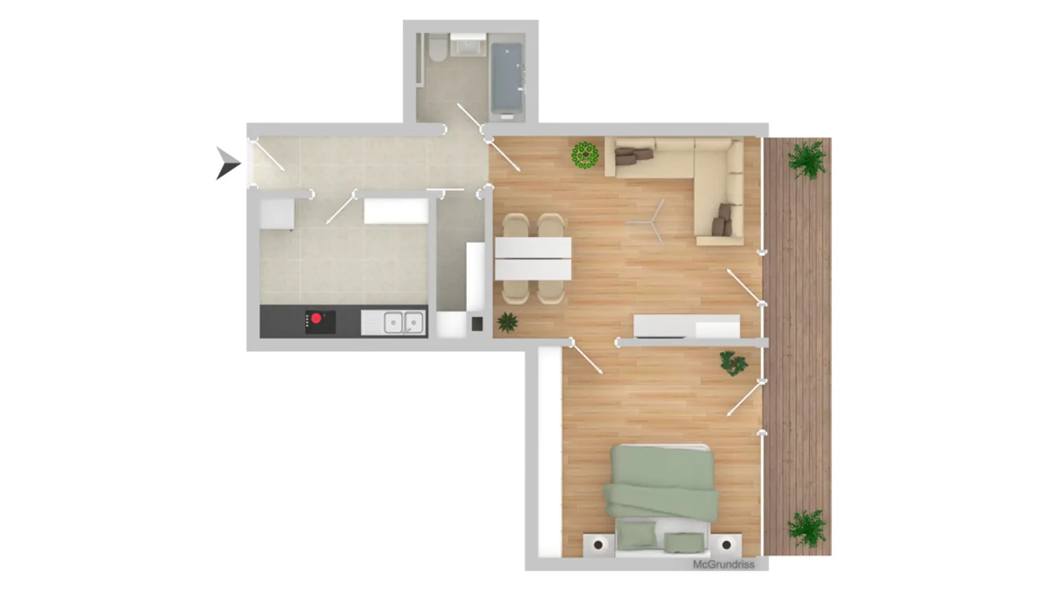 2 Zimmer Wohnung mit 52 m² in München – Bild 3