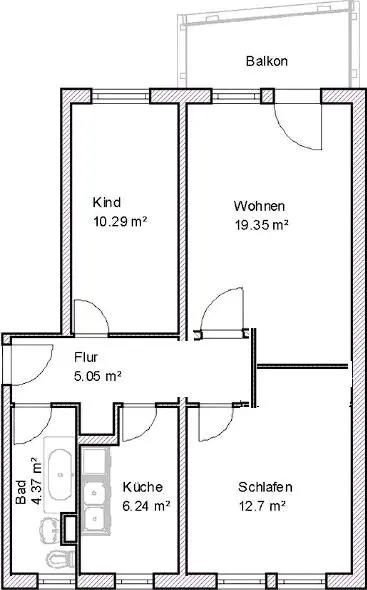 3 Zimmer Wohnung mit 58 m² in Magdeburg – Bild 10