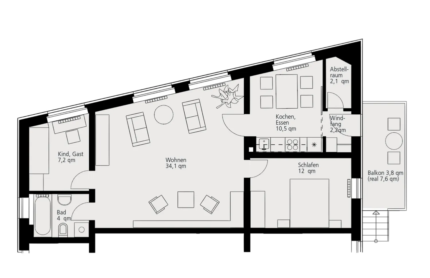 3 Zimmer Wohnung mit 76 m² in Hof – Bild 4