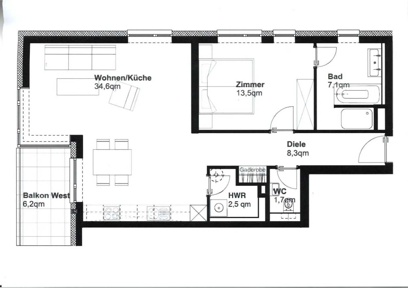 2 room apartment with 71 m² in Hamburg – Photo 3