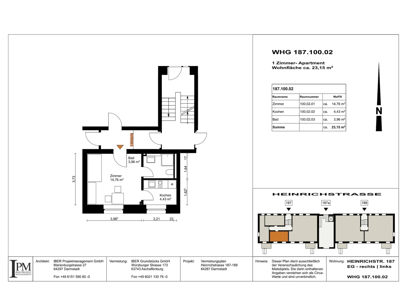 1 Zimmer Wohnung mit 26 m² in Darmstadt – Bild 8