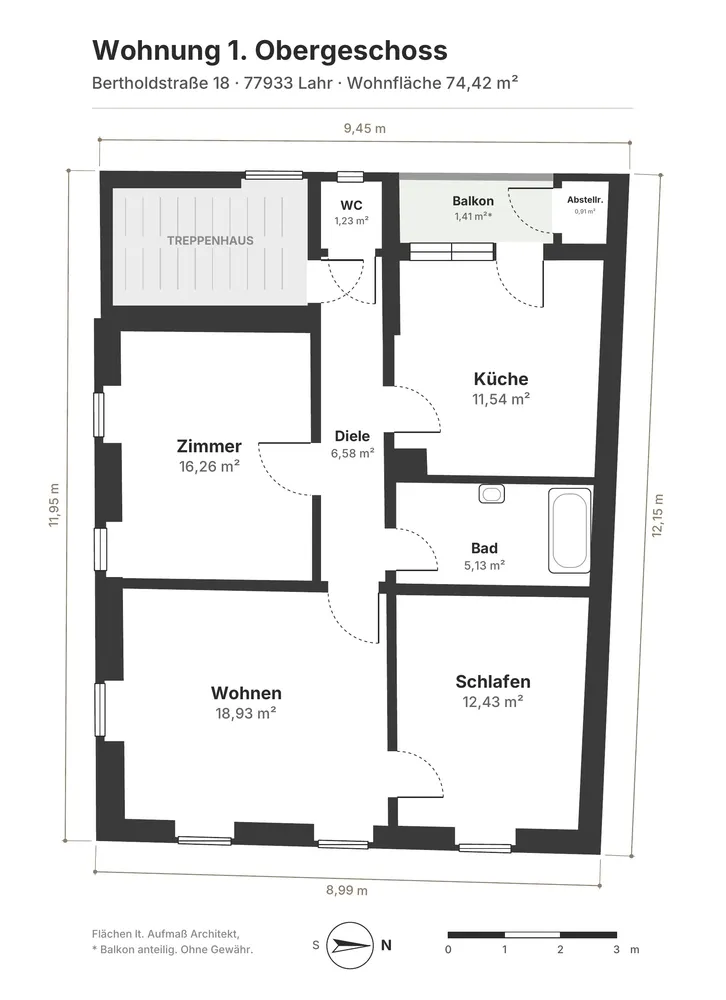 3 Zimmer Wohnung mit 75 m² in Lahr/Schwarzwald – Bild 2