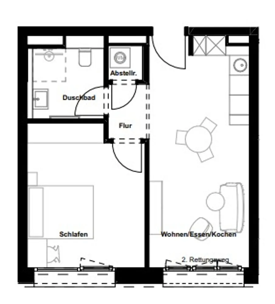 2 Zimmer Wohnung mit 44 m² in Heilbronn – Bild 1