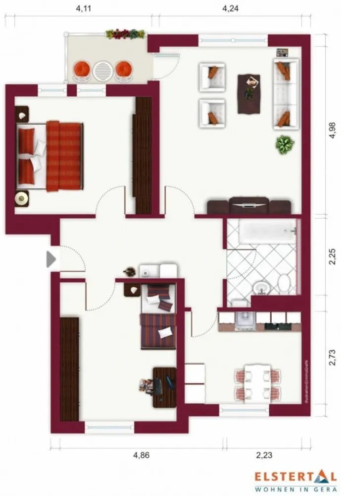 3 room apartment with 75 m² in Gera – Photo 2