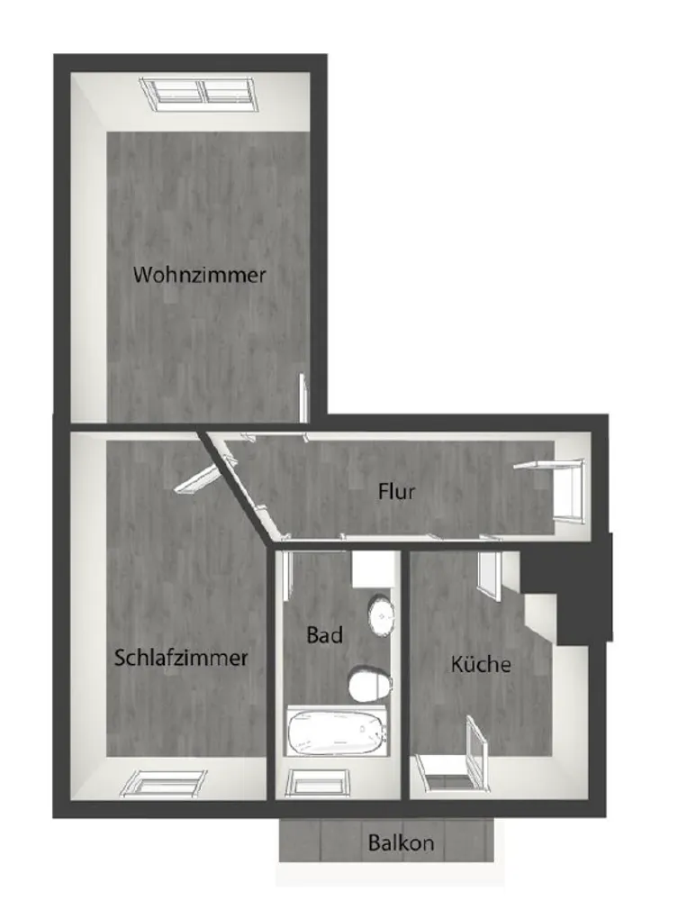 2 Zimmer Wohnung mit 58 m² in Chemnitz – Bild 2