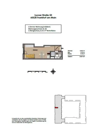 1 Zimmer Wohnung mit 22 m² in Frankfurt am Main – Bild 8