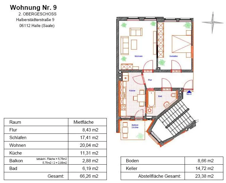 2 Zimmer Wohnung mit 66 m² in Halle (Saale) – Bild 5