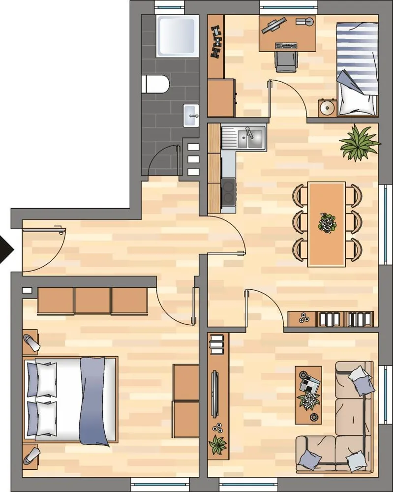 3 Zimmer Wohnung mit 58 m² in Oldenburg – Bild 2