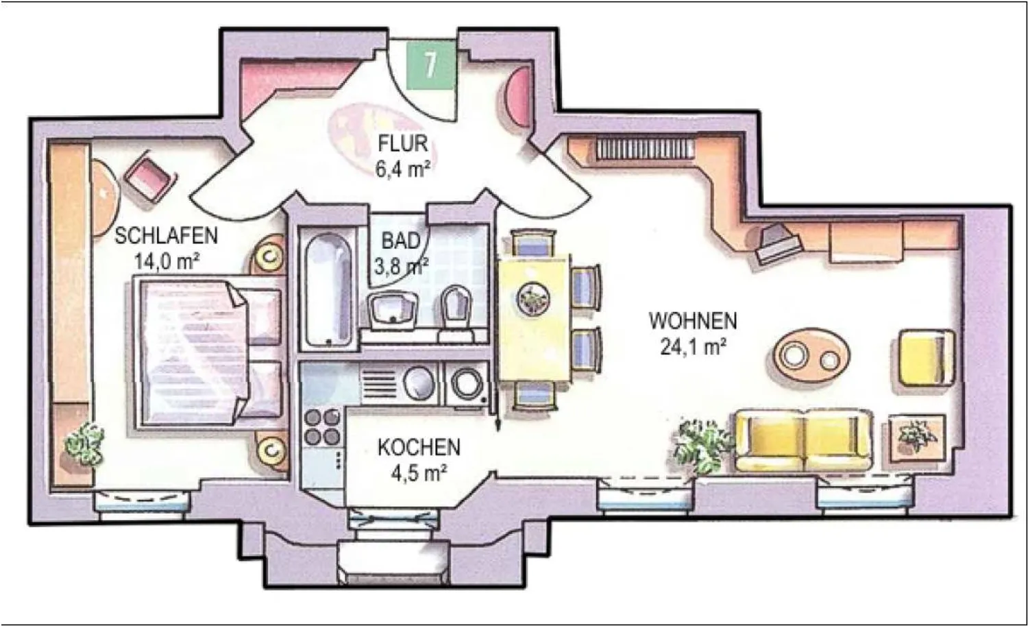 2 Zimmer Wohnung mit 53 m² in Dresden – Bild 1