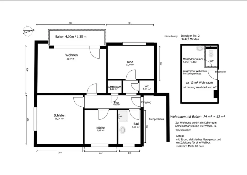3 Zimmer Wohnung mit 74 m² in Minden – Bild 5