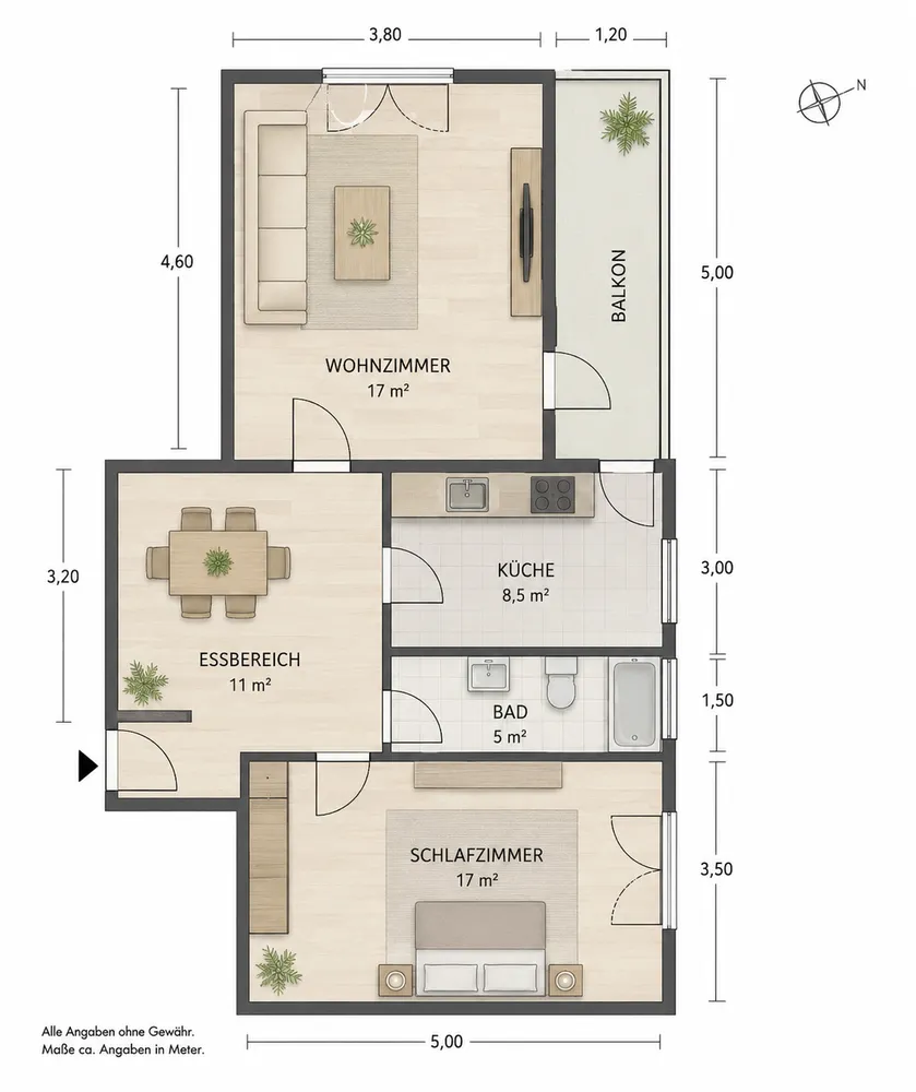 3 Zimmer Wohnung mit 63 m² in Mannheim – Bild 1