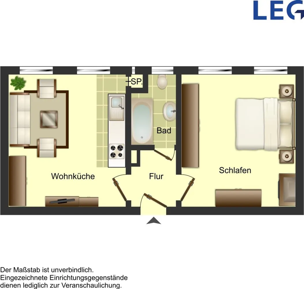 2 Zimmer Wohnung mit 36 m² in Paderborn – Bild 2