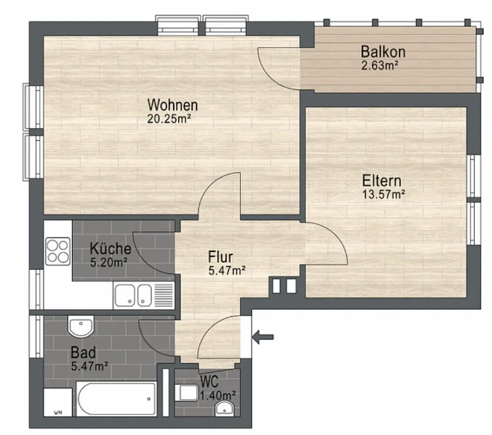 2 Zimmer Wohnung mit 52 m² in Balingen – Bild 5