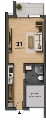 1 Zimmer Wohnung mit 30 m² in Frankfurt am Main – Bild 11