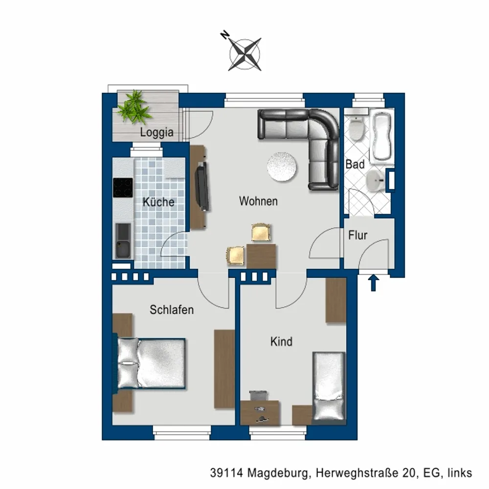 3 Zimmer Wohnung mit 57 m² in Magdeburg – Bild 6