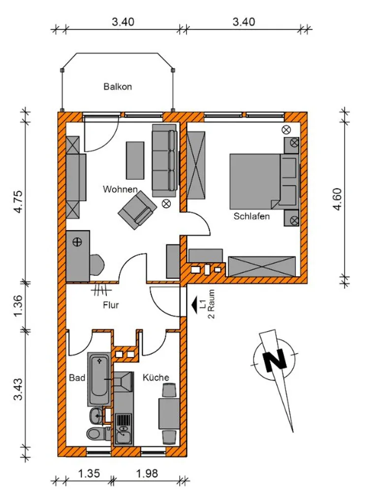 2 Zimmer Wohnung mit 48 m² in Magdeburg – Bild 11