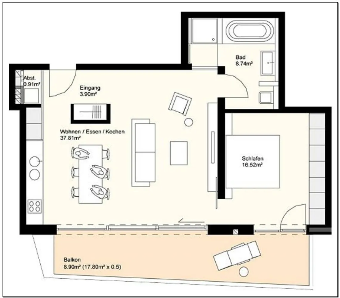 2 Zimmer Wohnung mit 77 m² in Neu-Ulm – Bild 3
