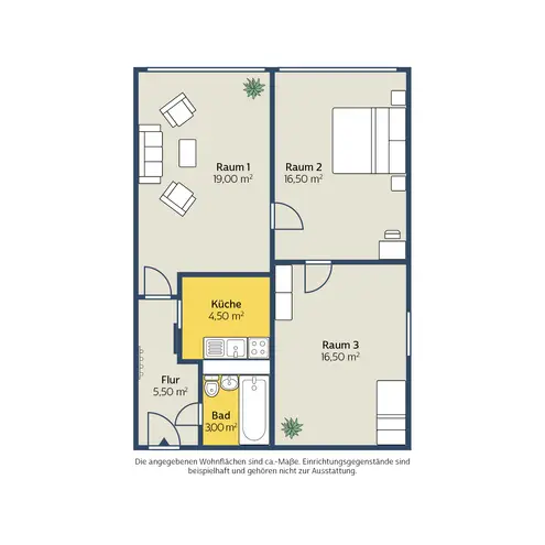 3 Zimmer Wohnung mit 64 m² in Leipzig – Bild 2