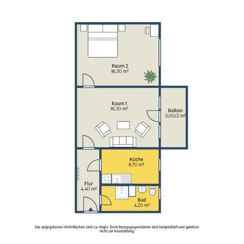 2 Zimmer Wohnung mit 51 m² in Leipzig – Bild 2