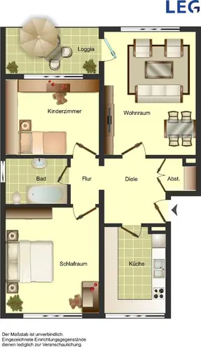 3 Zimmer Wohnung mit 67 m² in Duisburg – Bild 2