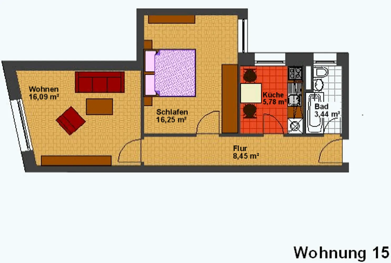 2 room apartment with 50 m² in Munich – Photo 2