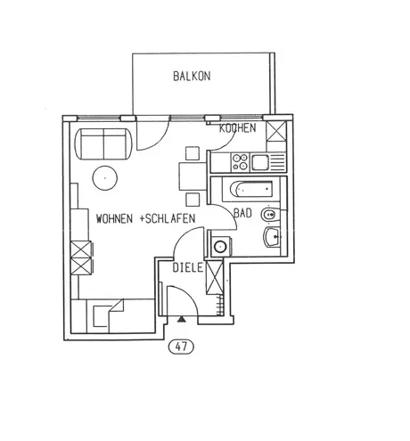 1 Zimmer Wohnung mit 37 m² in Augsburg – Bild 5