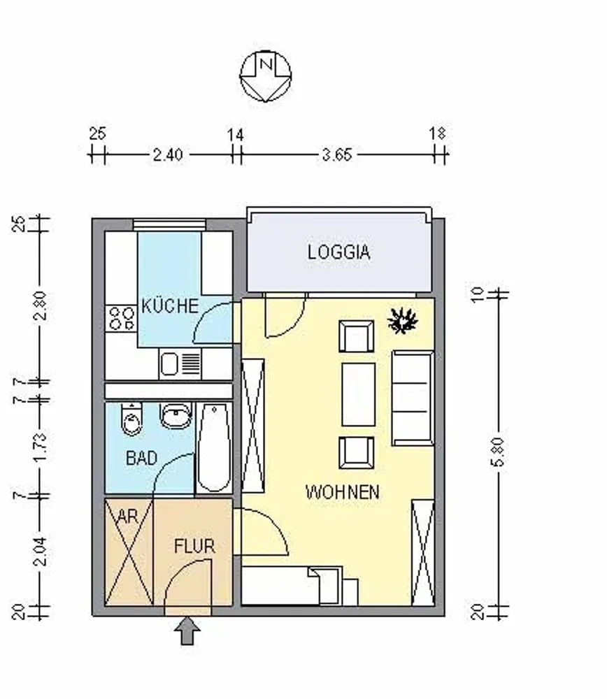 1 Zimmer Wohnung mit 40 m² in Berlin – Bild 2