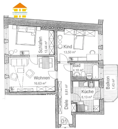 3 Zimmer Wohnung mit 66 m² in Chemnitz – Bild 6