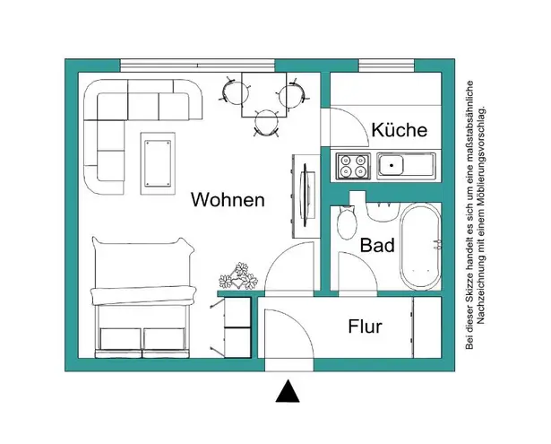 1 Zimmer Wohnung mit 37 m² in Marburg – Bild 2