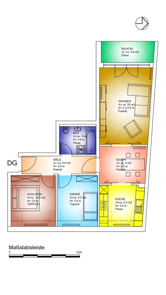 3 room apartment with 75 m² in Berlin – Photo 2