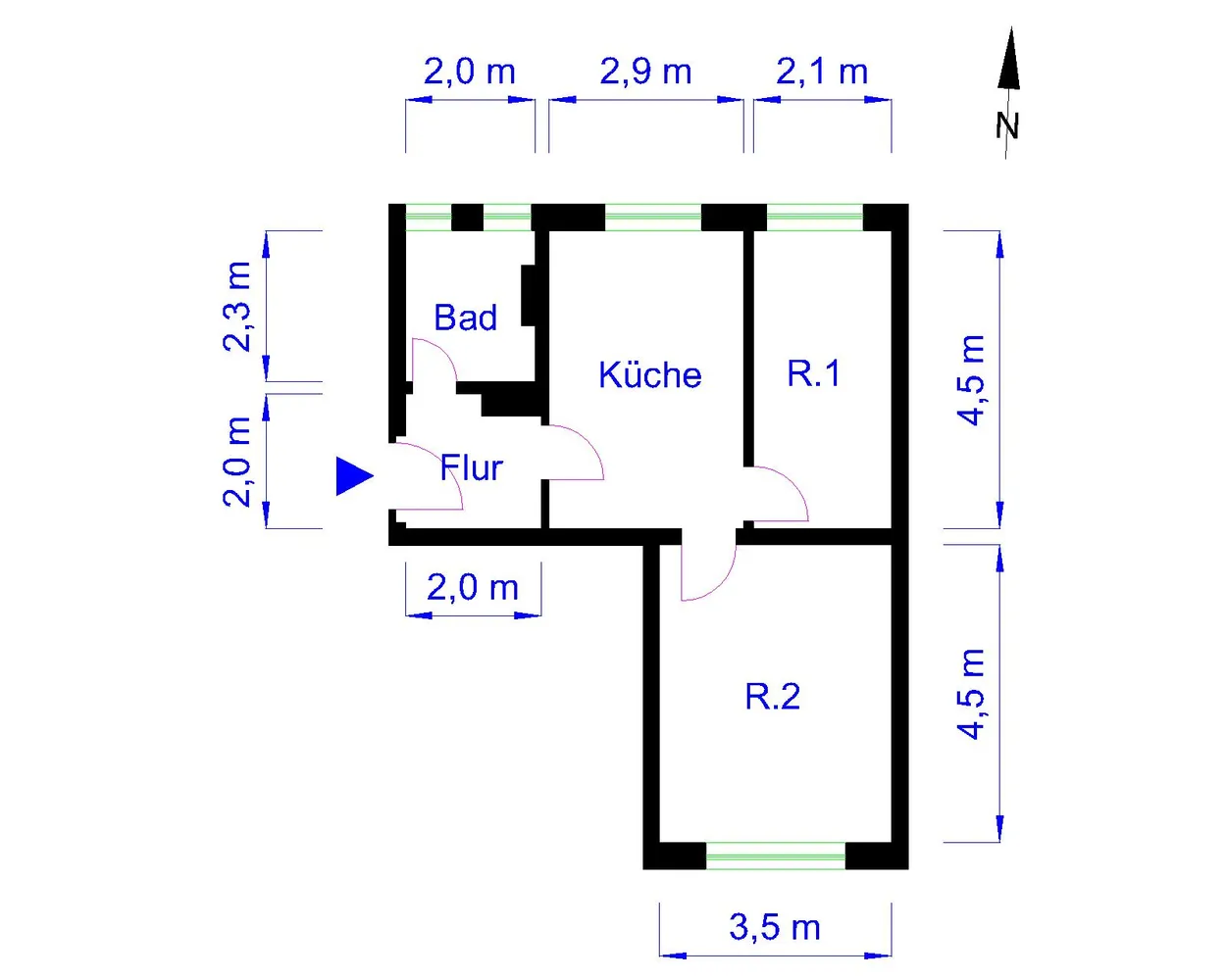 2 room apartment with 48 m² in Magdeburg – Photo 2