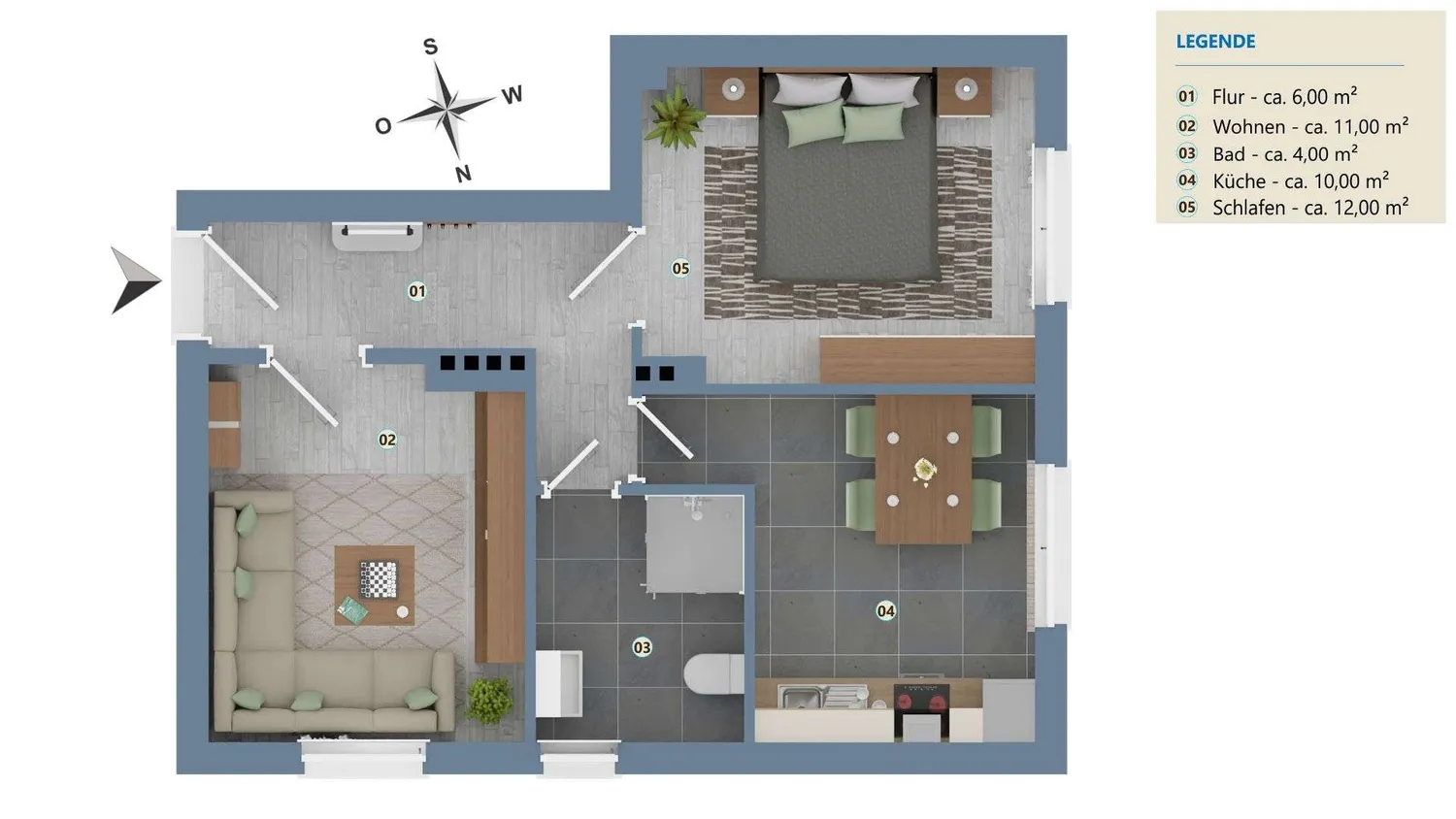2 Zimmer Wohnung mit 43 m² in Bielefeld – Bild 3