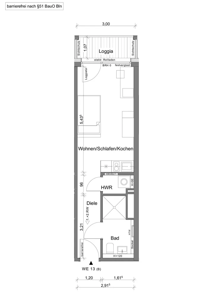 1 Zimmer Wohnung mit 30 m² in Berlin – Bild 5