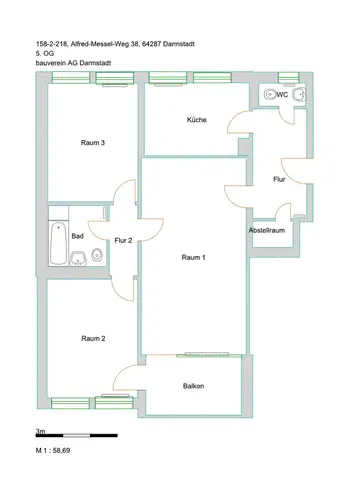 3 Zimmer Wohnung mit 88 m² in Darmstadt – Bild 11