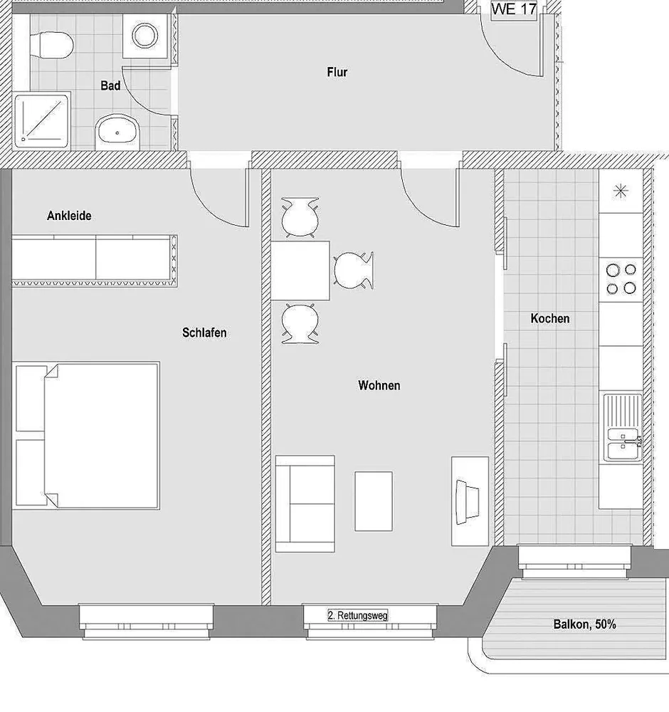 2 Zimmer Wohnung mit 60 m² in Leipzig – Bild 2