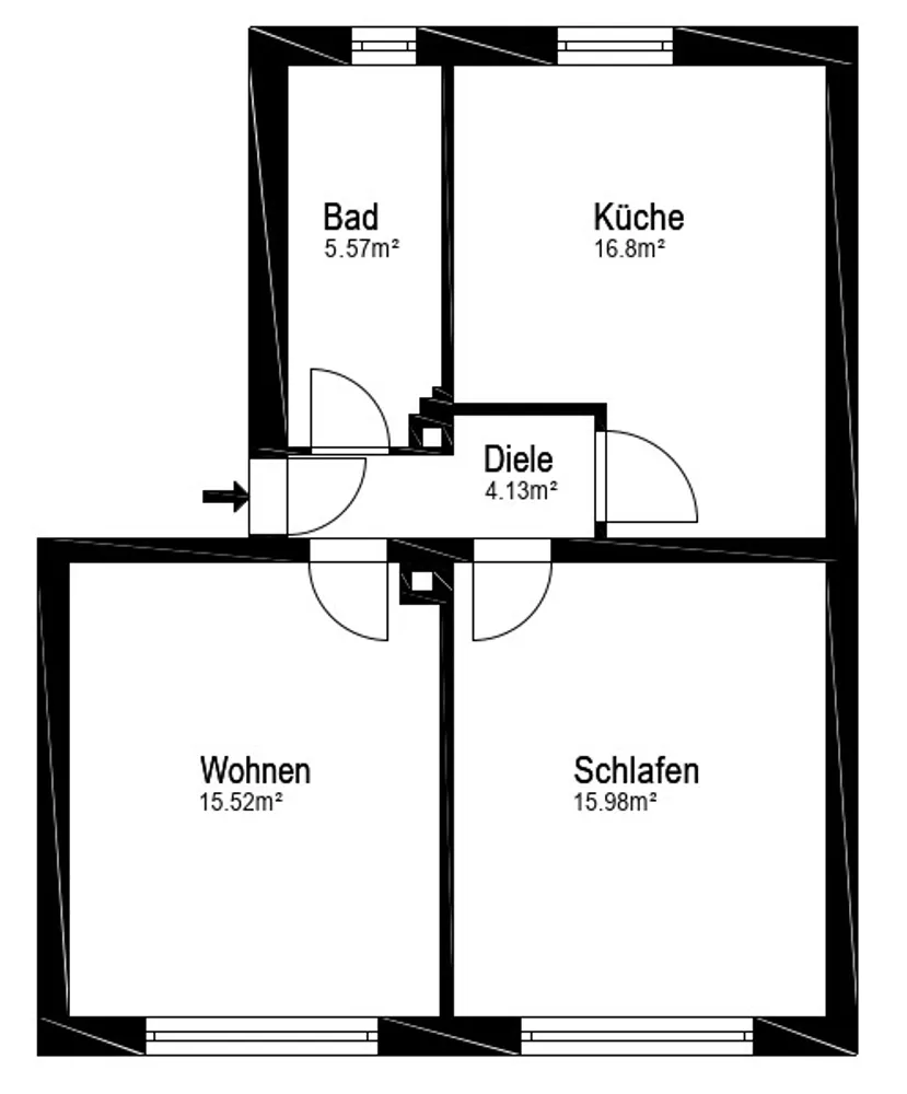 2 Zimmer Wohnung mit 58 m² in Mannheim – Bild 2
