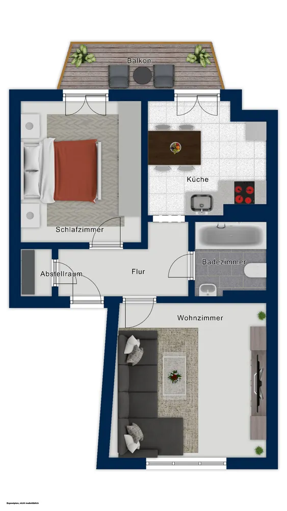 2 room apartment with 47 m² in Cologne – Photo 3