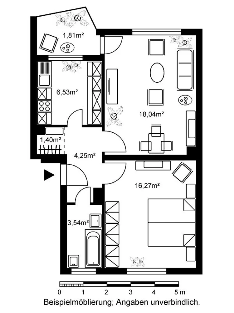 2 room apartment with 52 m² in Frankfurt am Main – Photo 1