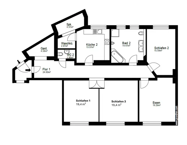 5 Zimmer Wohnung mit 140 m² in Hannover – Bild 4