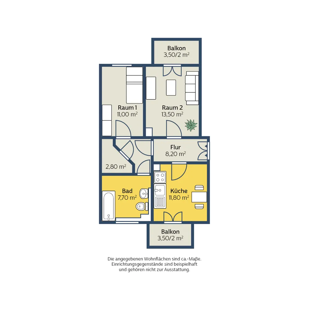 2 Zimmer Wohnung mit 60 m² in Leipzig – Bild 2