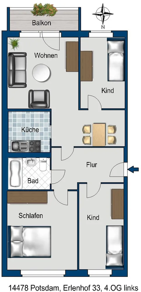 4 Zimmer Wohnung mit 67 m² in Potsdam – Bild 4