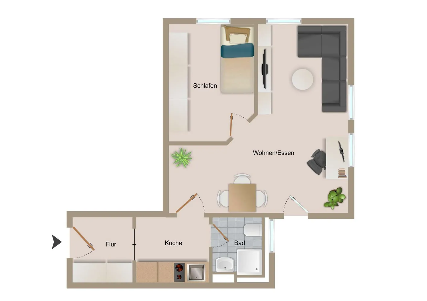 2 Zimmer Wohnung mit 42 m² in Dresden – Bild 3