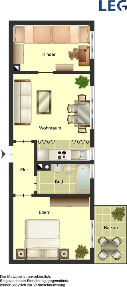 3 Zimmer Wohnung mit 51 m² in Duisburg – Bild 1