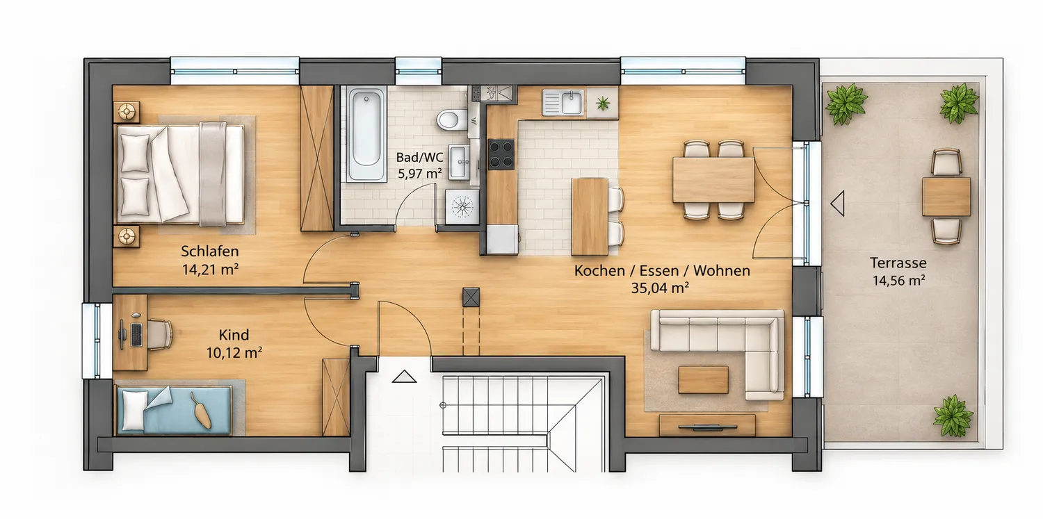 3 room apartment with 74 m² in Munich – Photo 9