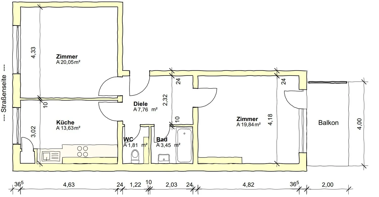 3 Zimmer Wohnung mit 70 m² in Aachen – Bild 3
