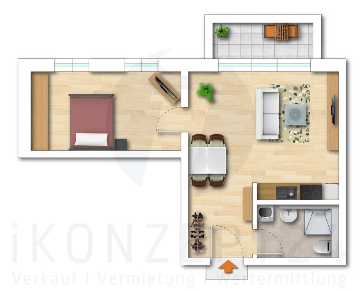 2 Zimmer Wohnung mit 48 m² in Dresden – Bild 2
