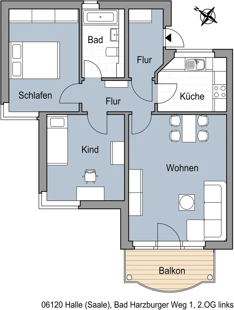 3 Zimmer Wohnung mit 73 m² in Halle (Saale) – Bild 2